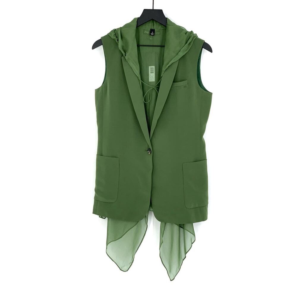 NWT ELIZABETH AND JAMES Mona Vest w/ Silk Liner Green M
